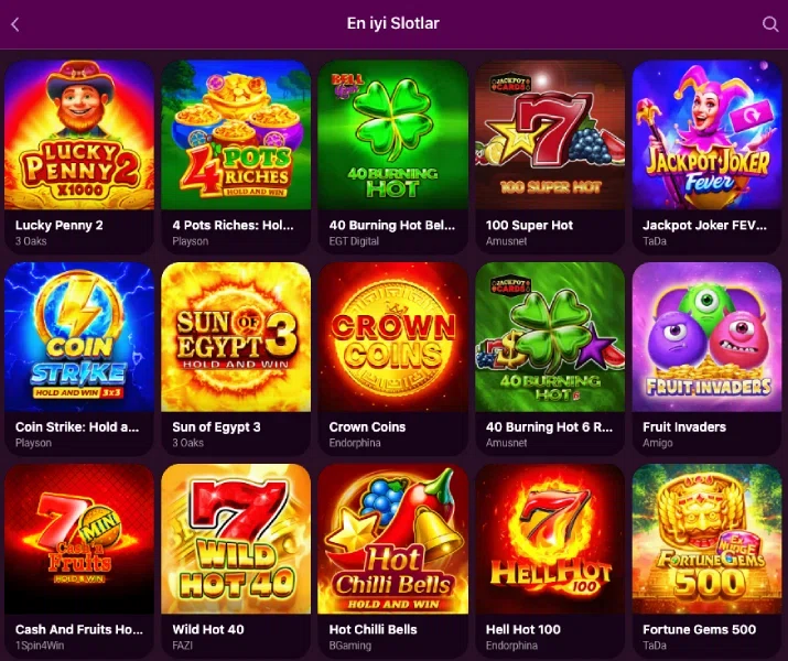 Lüks Casino popüler slot oyunları listesi