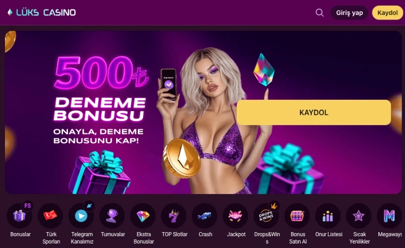 Lüks Casino platform arayüzünün genel görünümü