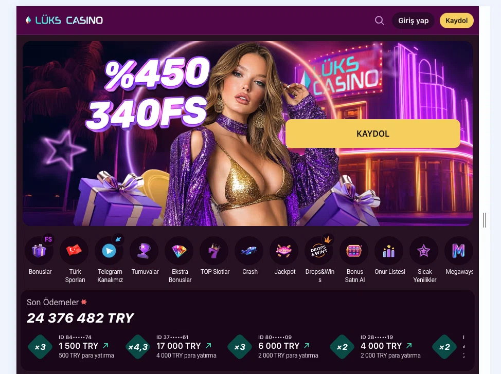 Lüks Casino Hesap Ayarları Ekranı Lüks Casino hesap ayarları ve profil ekranı görünümü