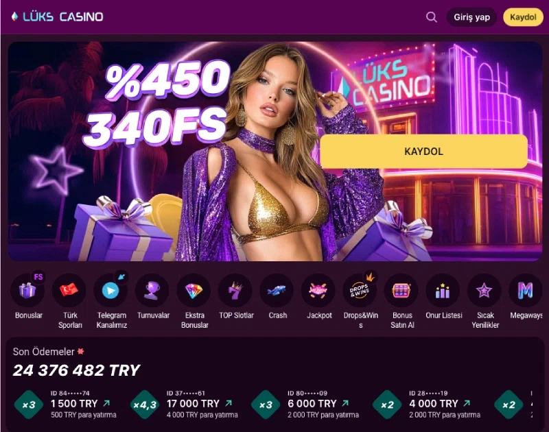 Lüks Casino Platform Arayüzü ve Güvenlik Lüks Casino ana platform arayüzü ve güvenlik simgeleri